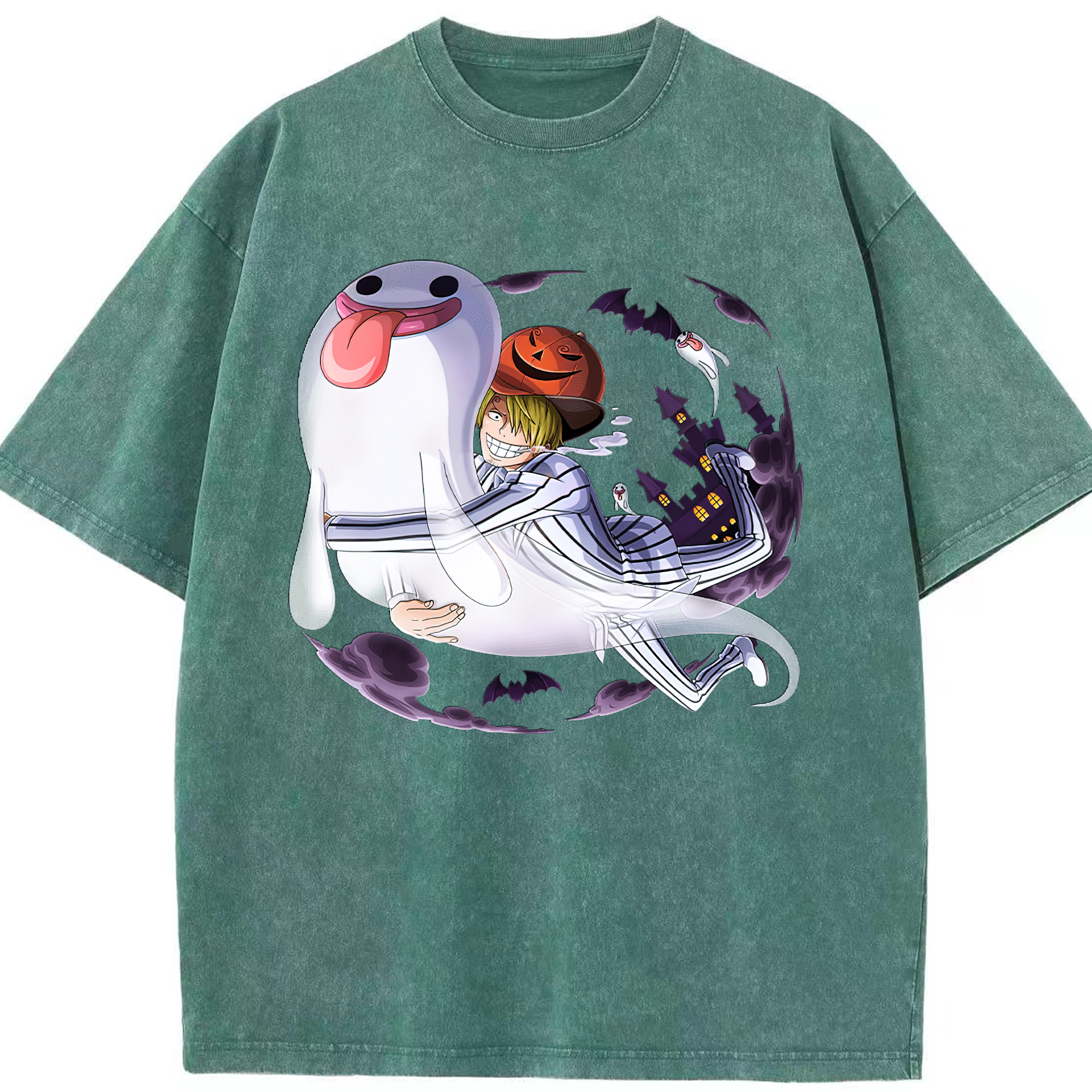 （画像用） ワンピース サンジ ONE PIECE Sanji 綿100% ヴィンテージ風 半袖Tシャツ（フロントプリント）